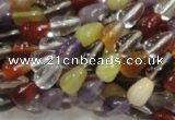 CMQ22 15.5 inches 6*10mm teardrop multicolor quartz beads