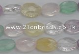 CMQ252 15.5 inches 10*14mm faceted oval multicolor quartz beads