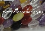 CMQ26 15.5 inches 8*12mm faceted rice multicolor quartz beads