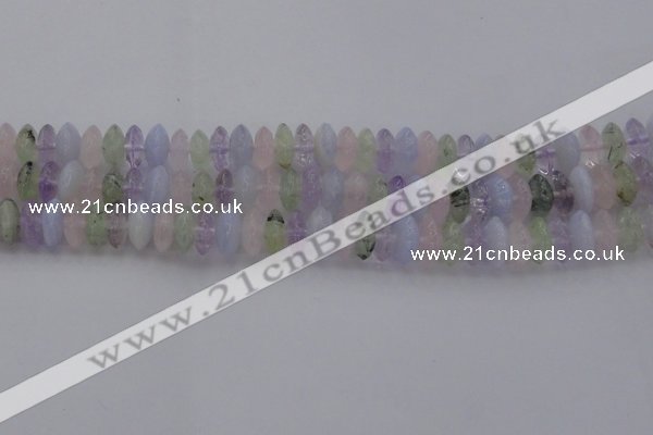 CMQ262 15.5 inches 5*12mm rondelle multicolor quartz beads
