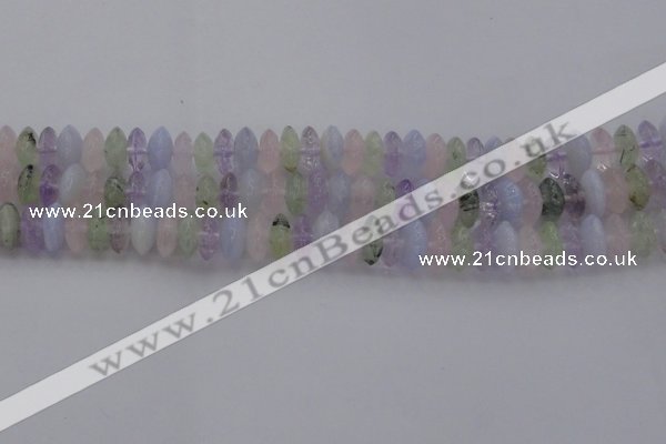 CMQ262 15.5 inches 5*12mm rondelle multicolor quartz beads