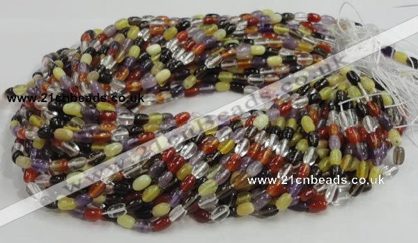 CMQ27 15.5 inches 5*8mm rice multicolor quartz beads wholesale