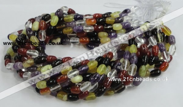 CMQ28 15.5 inches 8*12mm rice multicolor quartz beads wholesale