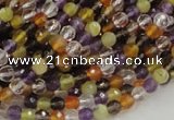 CMQ30 15.5 inches 4mm faceted round multicolor quartz beads
