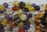 CMQ31 15.5 inches 6mm faceted round multicolor quartz beads