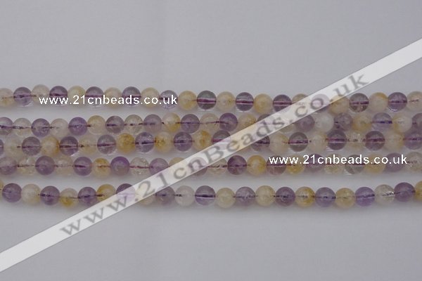 CMQ311 15.5 inches 6mm round citrine & amethyst beads wholesale