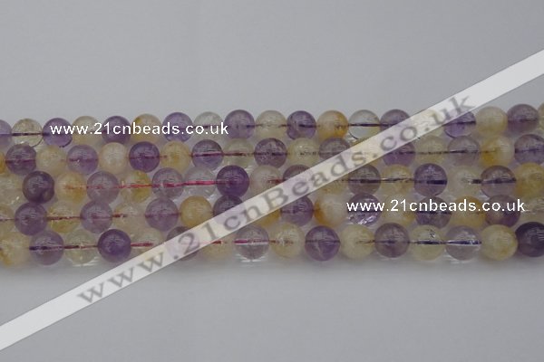 CMQ313 15.5 inches 10mm round citrine & amethyst beads wholesale