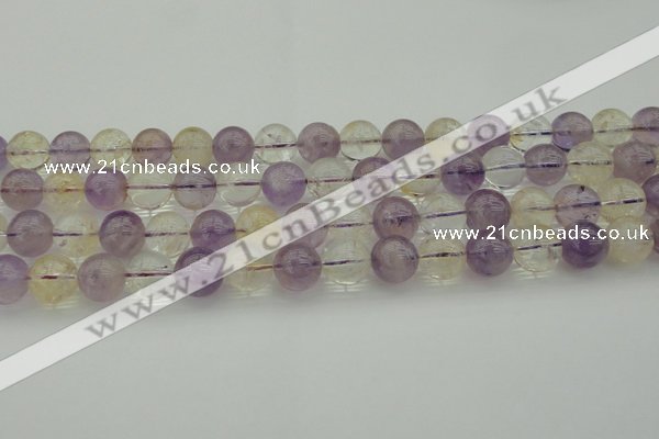 CMQ314 15.5 inches 12mm round citrine & amethyst beads wholesale