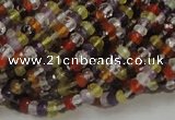 CMQ34 15.5 inches 2.5*4mm faceted rondelle multicolor quartz beads