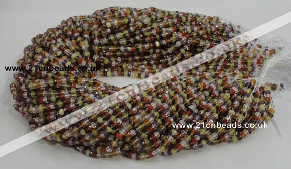 CMQ34 15.5 inches 2.5*4mm faceted rondelle multicolor quartz beads