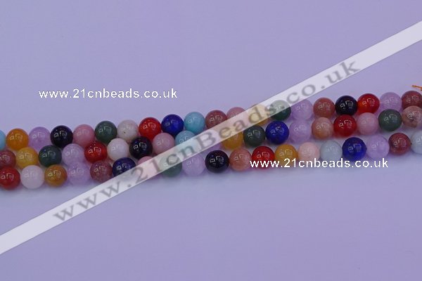 CMQ347 15.5 inches 8mm round mixed quartz gemstone beads