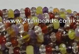 CMQ36 15.5 inches 5*8mm faceted rondelle multicolor quartz beads