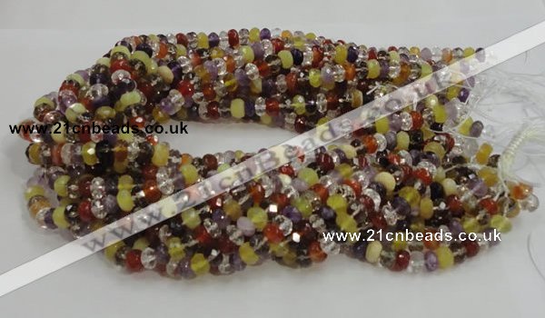 CMQ36 15.5 inches 5*8mm faceted rondelle multicolor quartz beads