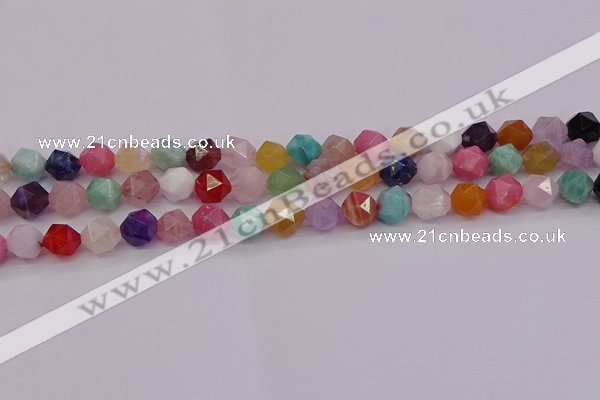 CMQ372 15.5 inches 8mm faceted nuggets mixed gemstone beads