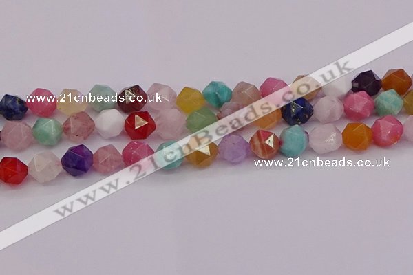 CMQ374 15.5 inches 12mm faceted nuggets mixed gemstone beads