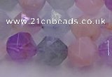 CMQ382 15.5 inches 8mm faceted nuggets mixed quartz beads