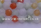 CMQ411 15.5 inches 6mm faceted nuggets mixed jade beads