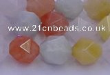 CMQ414 15.5 inches 12mm faceted nuggets mixed jade beads