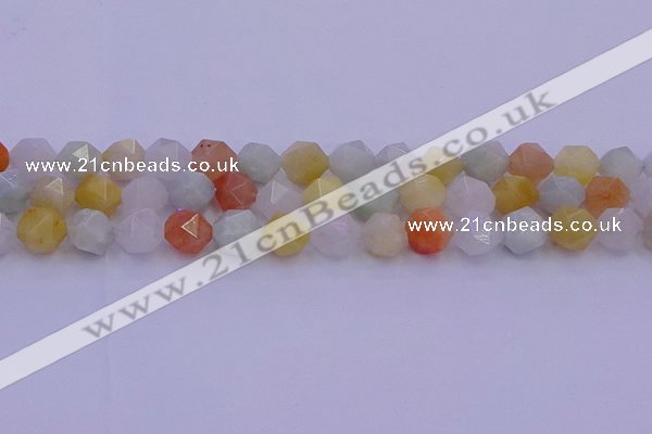 CMQ414 15.5 inches 12mm faceted nuggets mixed jade beads