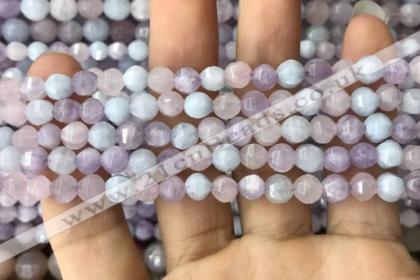 CMQ421 15.5 inches 6mm faceted round natural mixed quartz beads