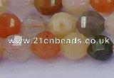CMQ427 15.5 inches 8mm faceted round natural mixed quartz beads