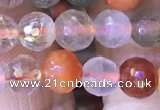 CMQ436 15.5 inches 6mm faceted round mixed rutilated quartz beads