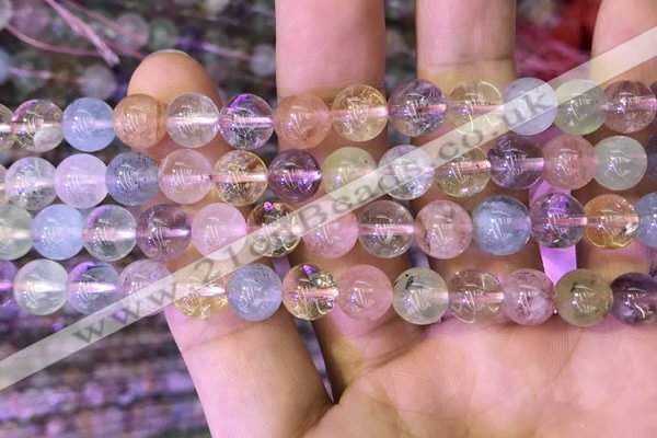 CMQ451 15.5 inches 8mm round rainbow quartz beads wholesale