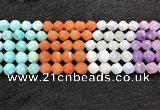 CMQ463 15.5 inches 10mm faceted nuggets mixed quartz beads