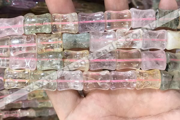 CMQ510 15.5 inches 12*16mm bone colorfull quartz beads