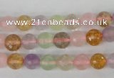 CMQ52 15.5 inches 8mm faceted round multicolor quartz beads