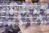 CMQ520 15.5 inches 8*12mm faceted rondelle colorfull quartz beads