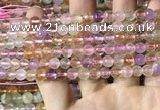 CMQ530 15.5 inches 6mm faceted round colorfull quartz beads