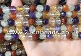 CMQ552 15.5 inches 8mm faceted round colorfull quartz beads