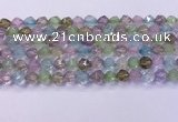 CMQ576 15.5 inches 8mm faceted round mixed quartz beads