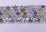 CMQ577 15.5 inches 10mm faceted round mixed quartz beads