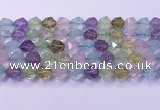 CMQ578 15.5 inches 12mm faceted round mixed quartz beads