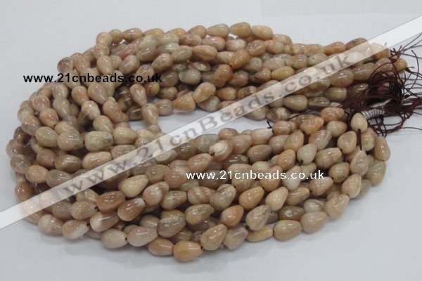 CMS09 15.5 inches 8*12mm teardrop moonstone gemstone beads wholesale