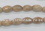 CMS101 15.5 inches 8*12mm faceted rice moonstone gemstone beads