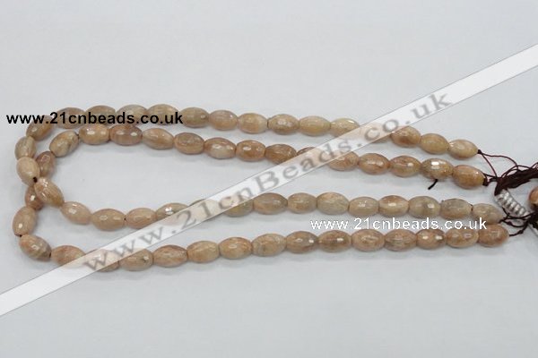 CMS101 15.5 inches 8*12mm faceted rice moonstone gemstone beads
