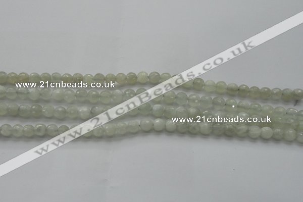 CMS1055 15.5 inches 6mm faceted round grey moonstone beads wholesale