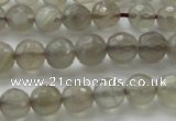 CMS1061 15.5 inches 8mm faceted round grey moonstone beads wholesale