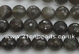 CMS1076 15.5 inches 8mm faceted round grey moonstone beads wholesale