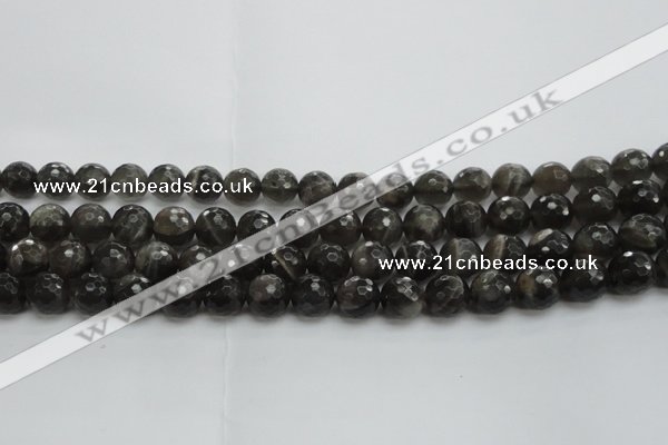 CMS1077 15.5 inches 10mm faceted round grey moonstone beads wholesale