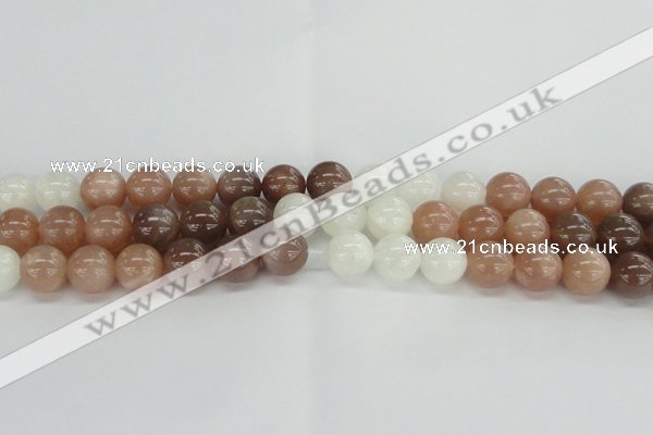 CMS1084 15.5 inches 12mm round mixed moonstone beads wholesale