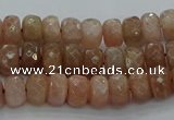 CMS1091 15.5 inches 5*8mm faceted rondelle moonstone beads