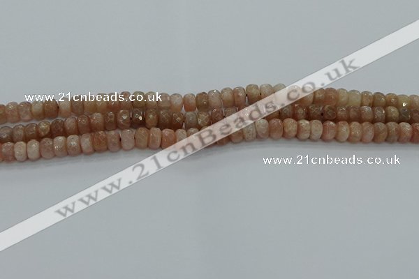 CMS1091 15.5 inches 5*8mm faceted rondelle moonstone beads