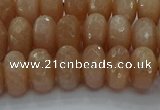 CMS1093 15.5 inches 7*12mm faceted rondelle moonstone beads