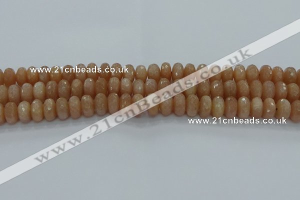 CMS1093 15.5 inches 7*12mm faceted rondelle moonstone beads