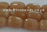 CMS1099 15.5 inches 10*14mm faceted rice moonstone gemstone beads