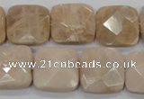 CMS110 15.5 inches 20*20mm faceted square moonstone gemstone beads